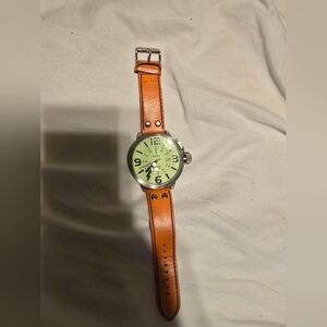 Sonbol Brown Leather Strap Watch with Cream Dial